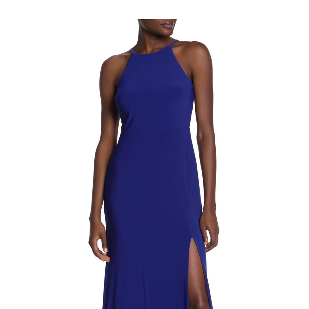 Blue halter dress